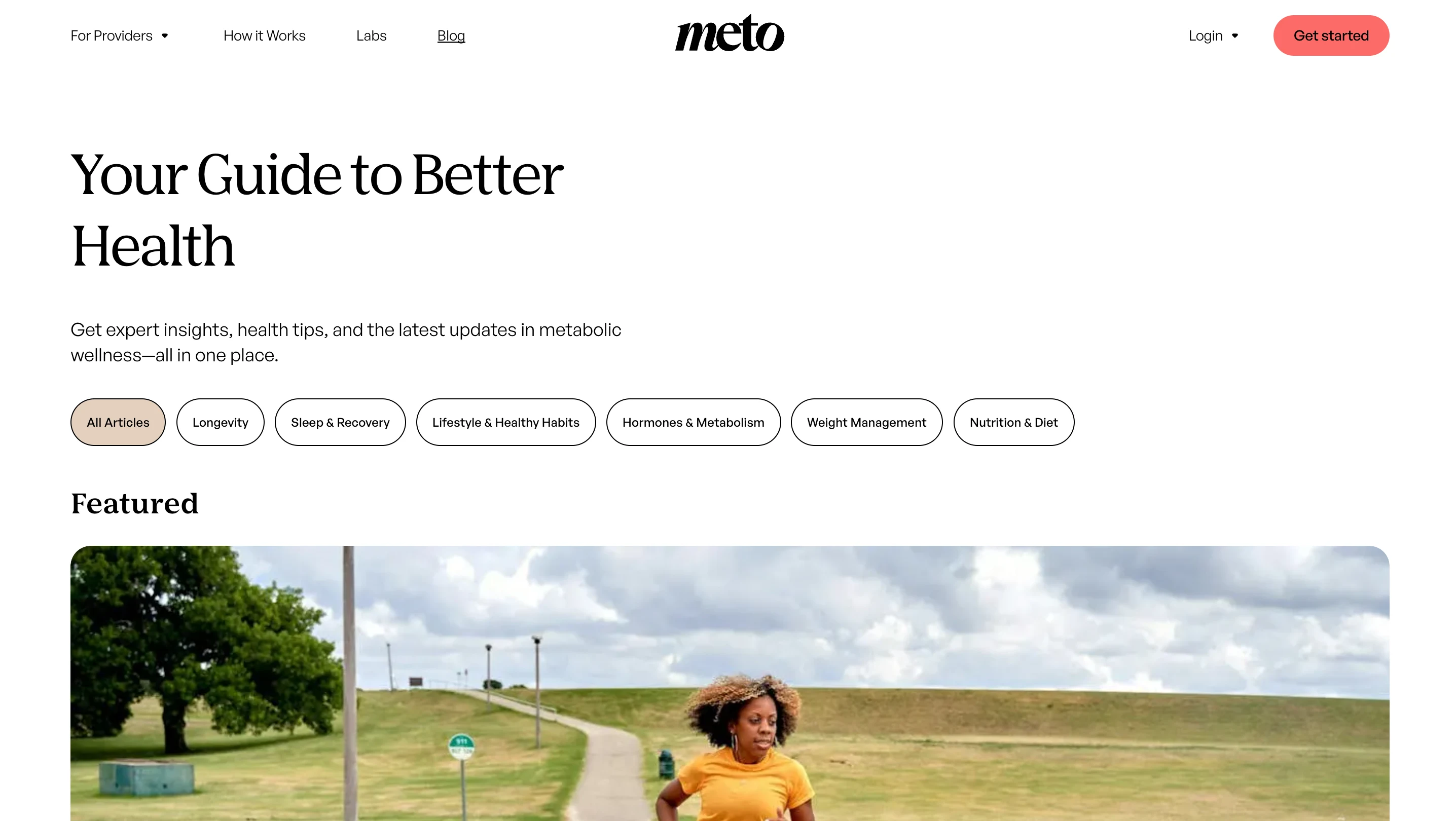 *Blog page with content categories*
