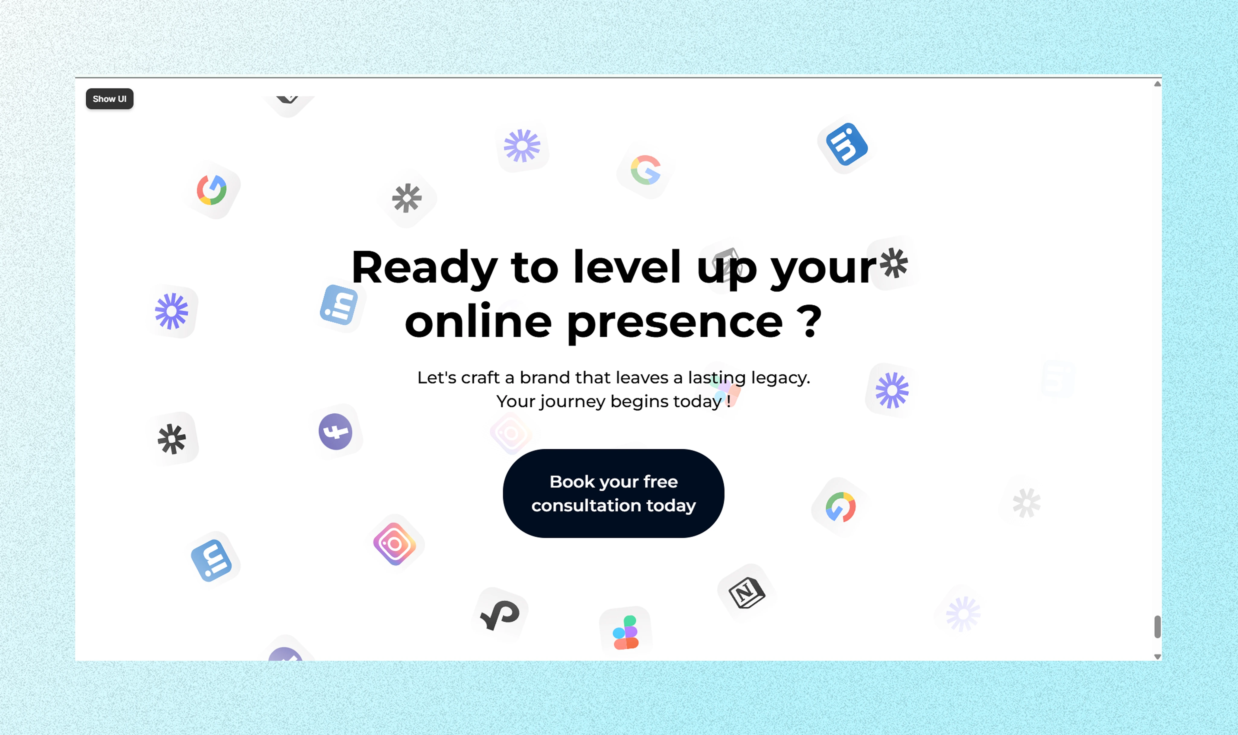 Space orbit animation on the final call to action