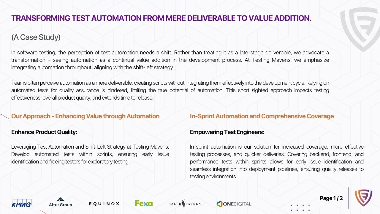 Transforming Test Automation (1/2) - Testing Mavens