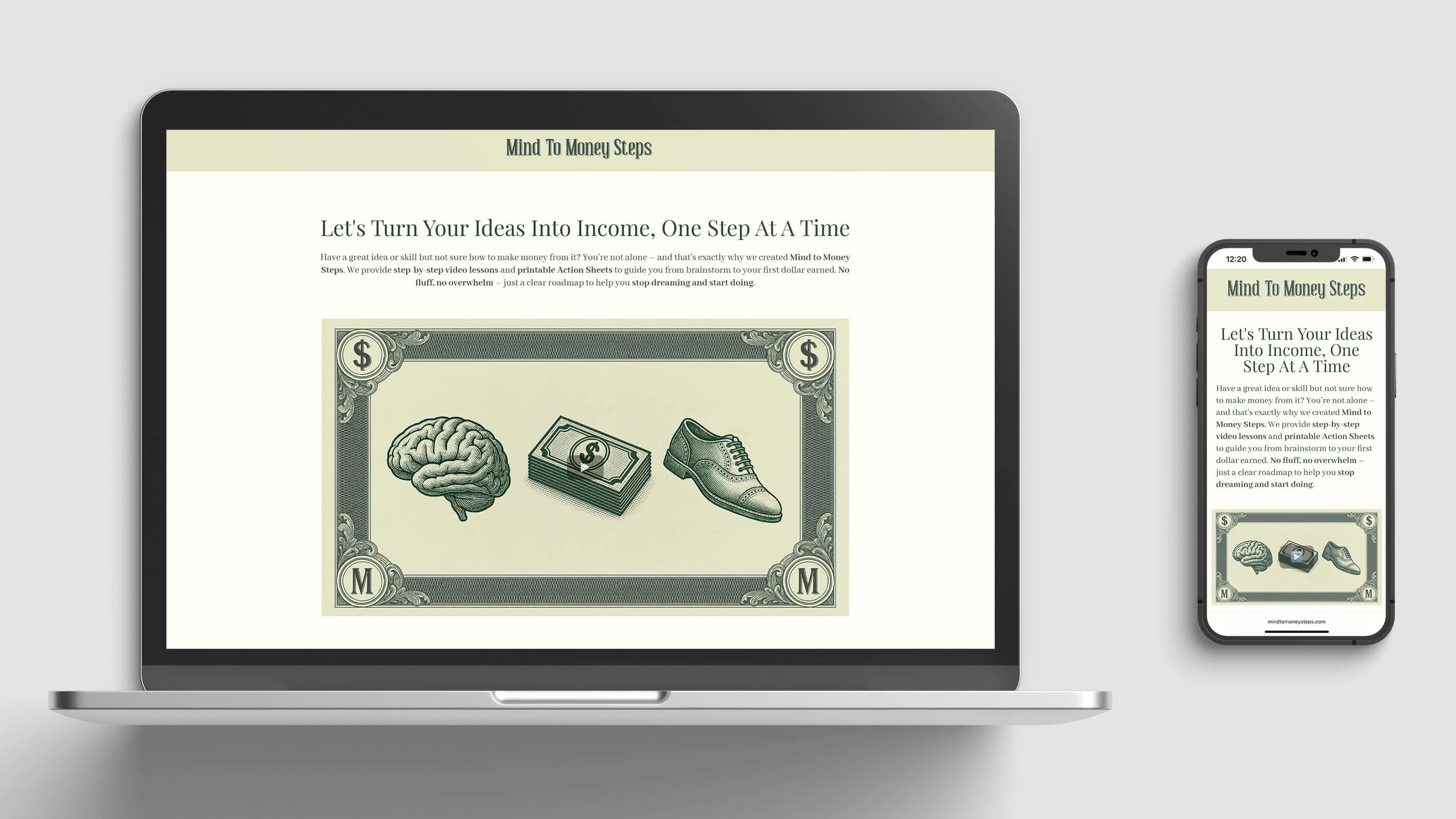 Mind To Money Steps Website
