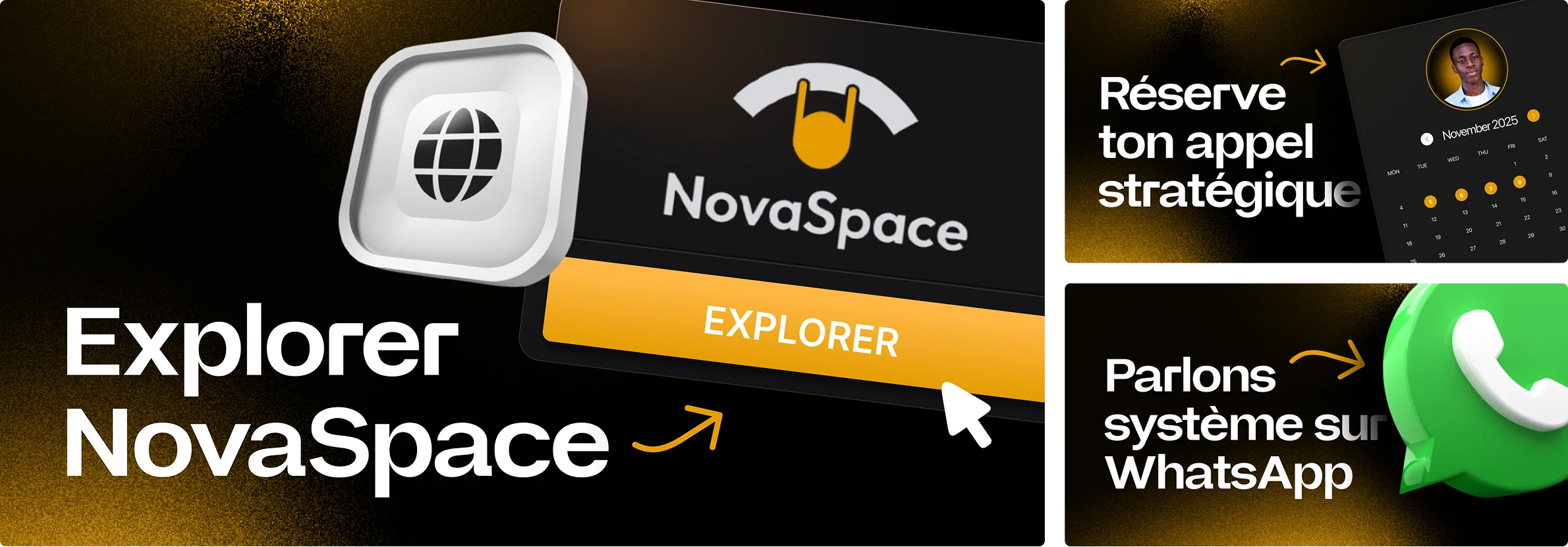 Three featured section designs