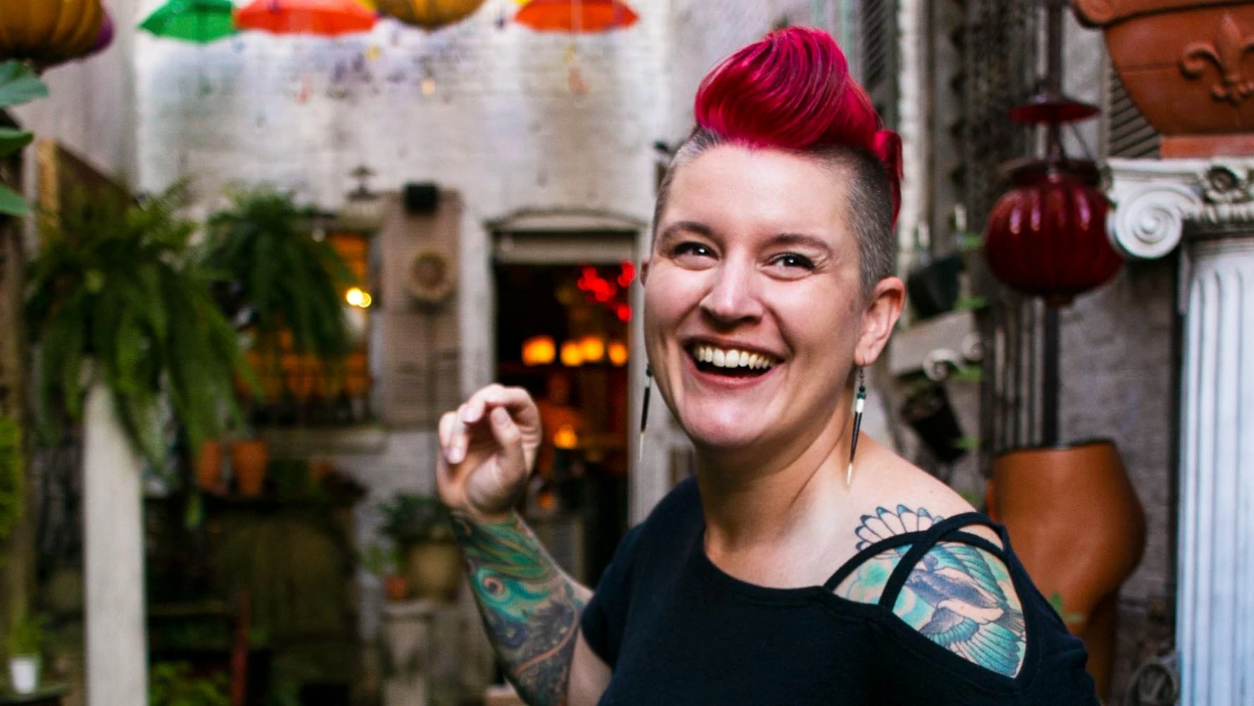 This photo of Brianna captures it all—vibrant energy, positivity, and unique style. Our goal was to craft a brand identity that blended these qualities with the spirit of muscle car culture.