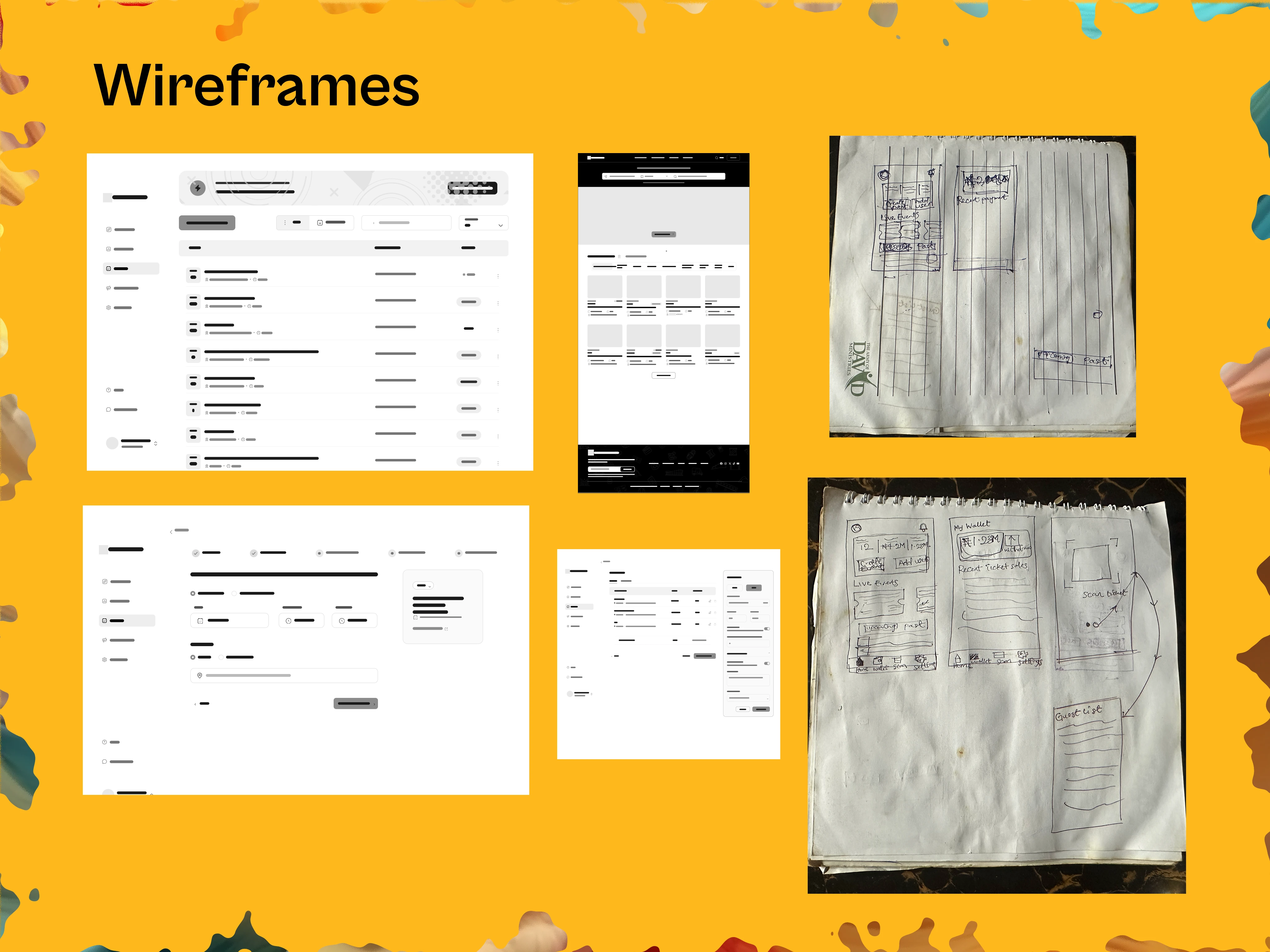 wireframes and rough sketches