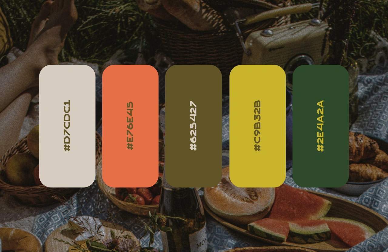 Earthy yet vibrant color palette to create a grounded yet invigorated feeling.
