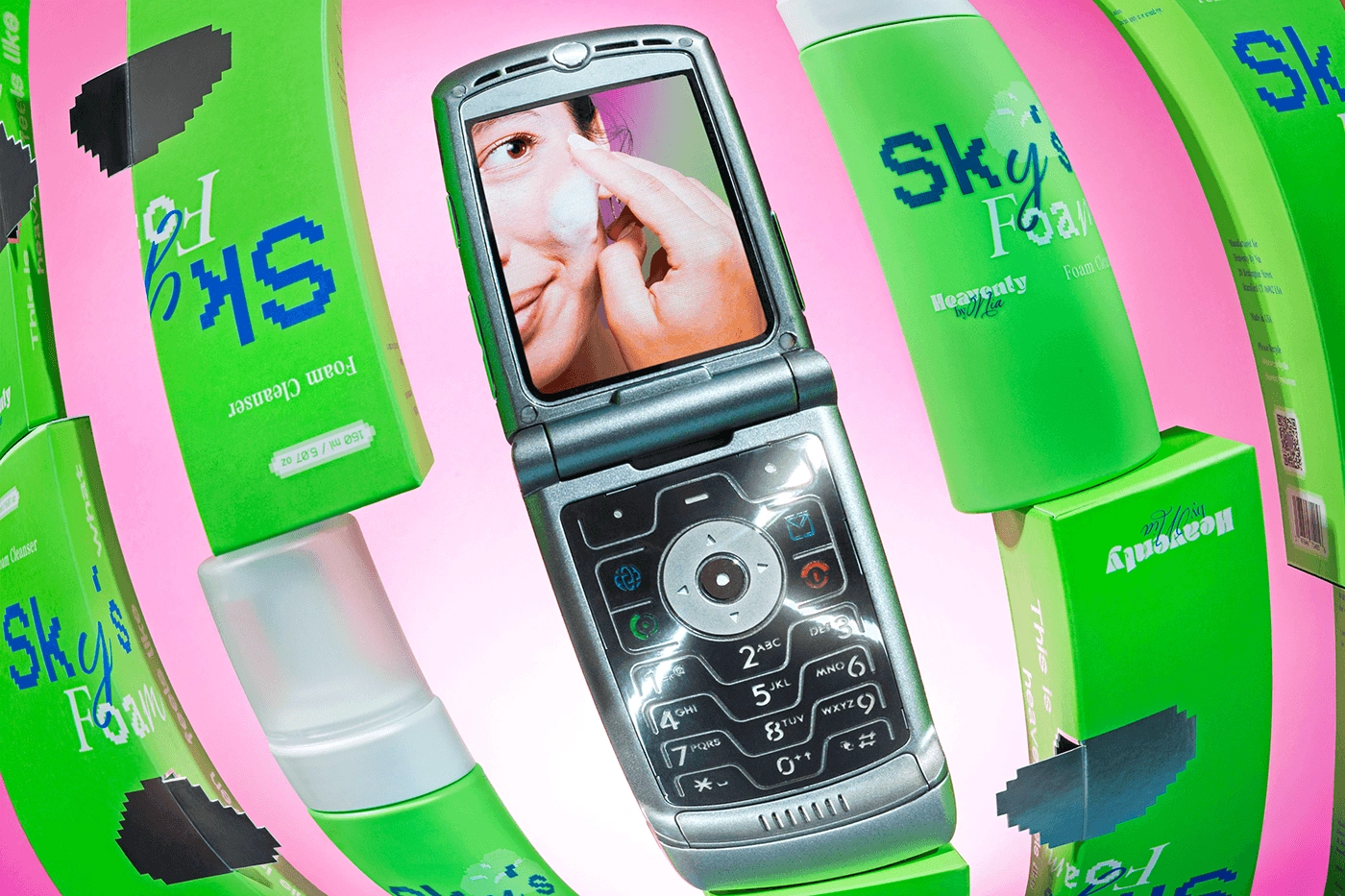 Inspired by the Y2K aesthetic, our design features pixelated graphics and a gender-inclusive color palette, capturing the essence of teenager’s digital world. To further connect with them, we’ve created a series of key visual—pixelated designs inspired by the emojis they frequently uses. These vibrant visuals add personality and can be applied to promotional items, reinforcing the brand’s playful and relatable identity