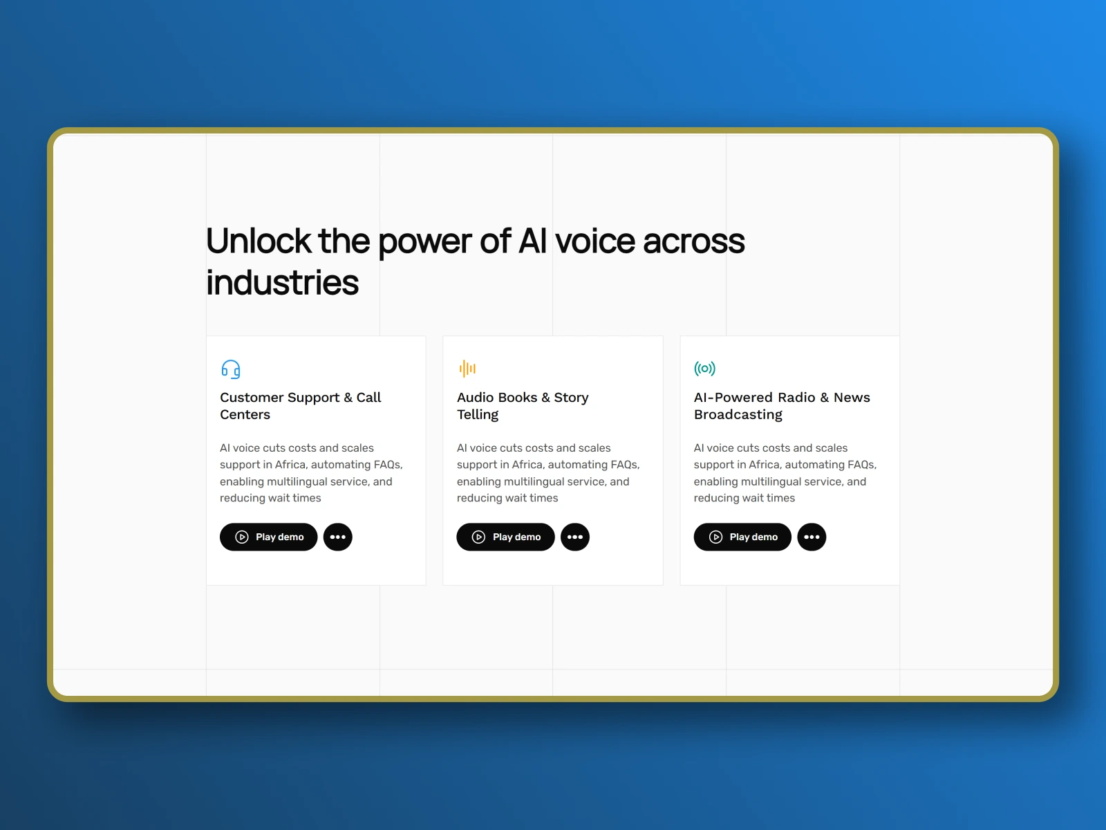 Use Case Section (Home page)