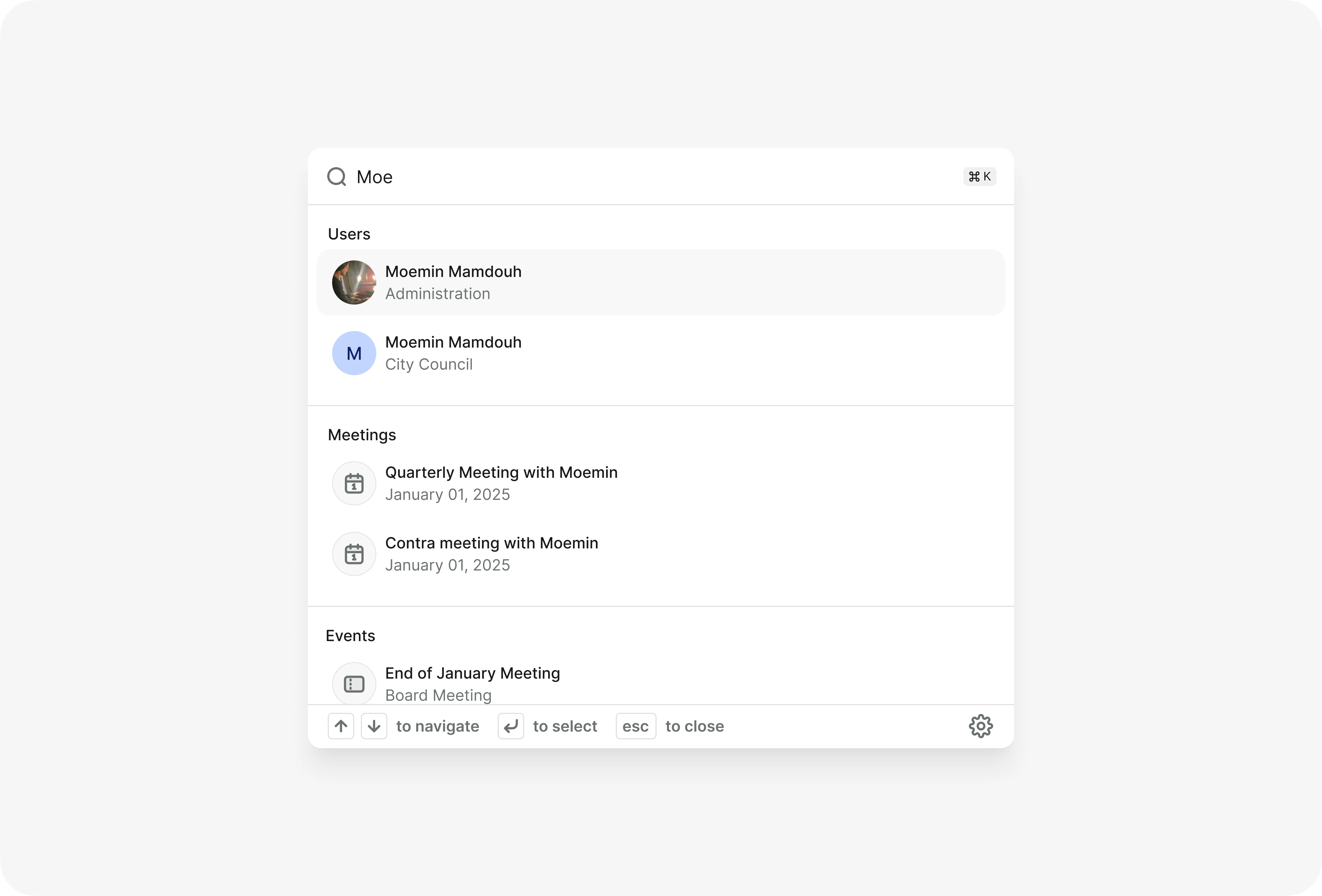 Search Modal