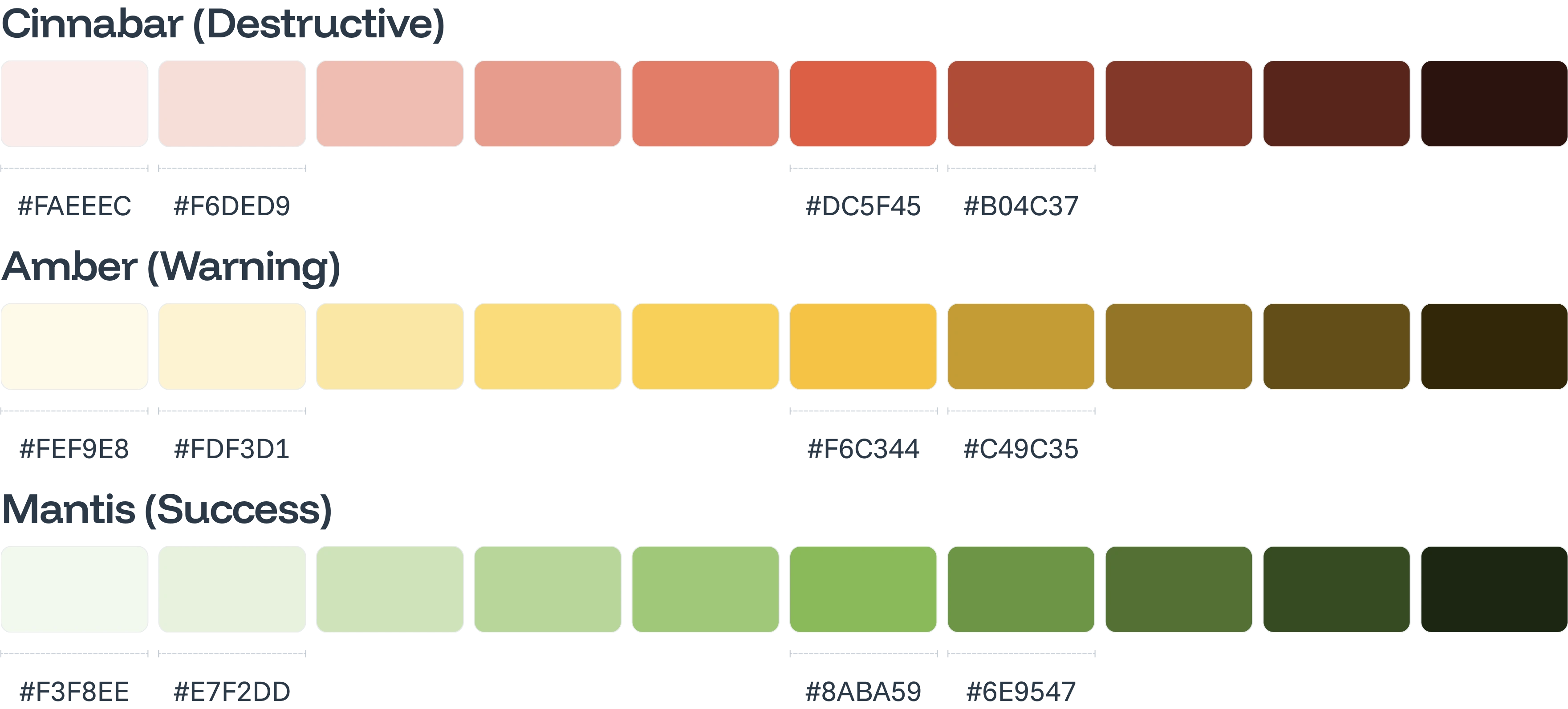 Warm color spectrum