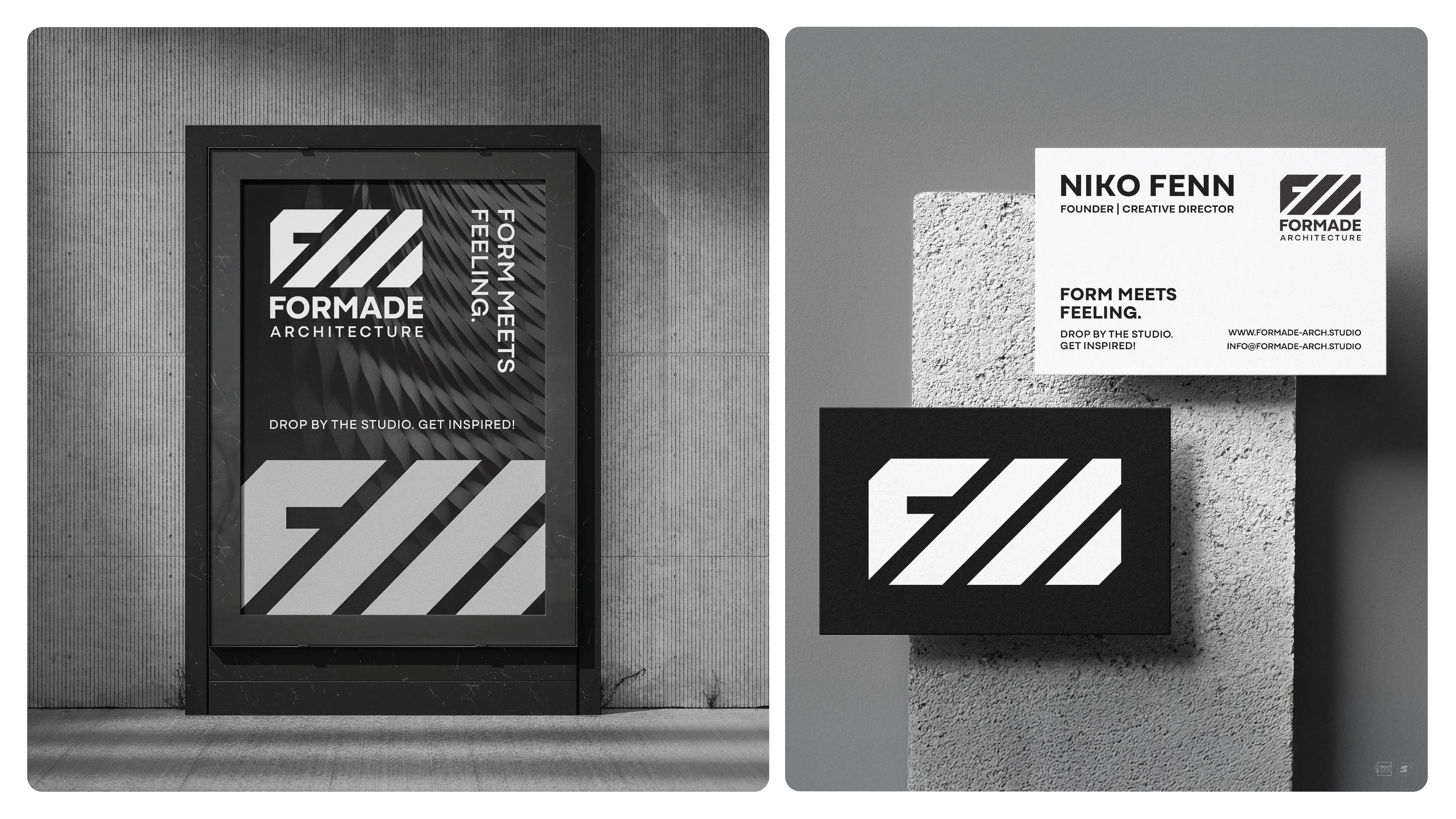 The Brand Identity In Action: Portrait Format Poster / Billboard & Business Card