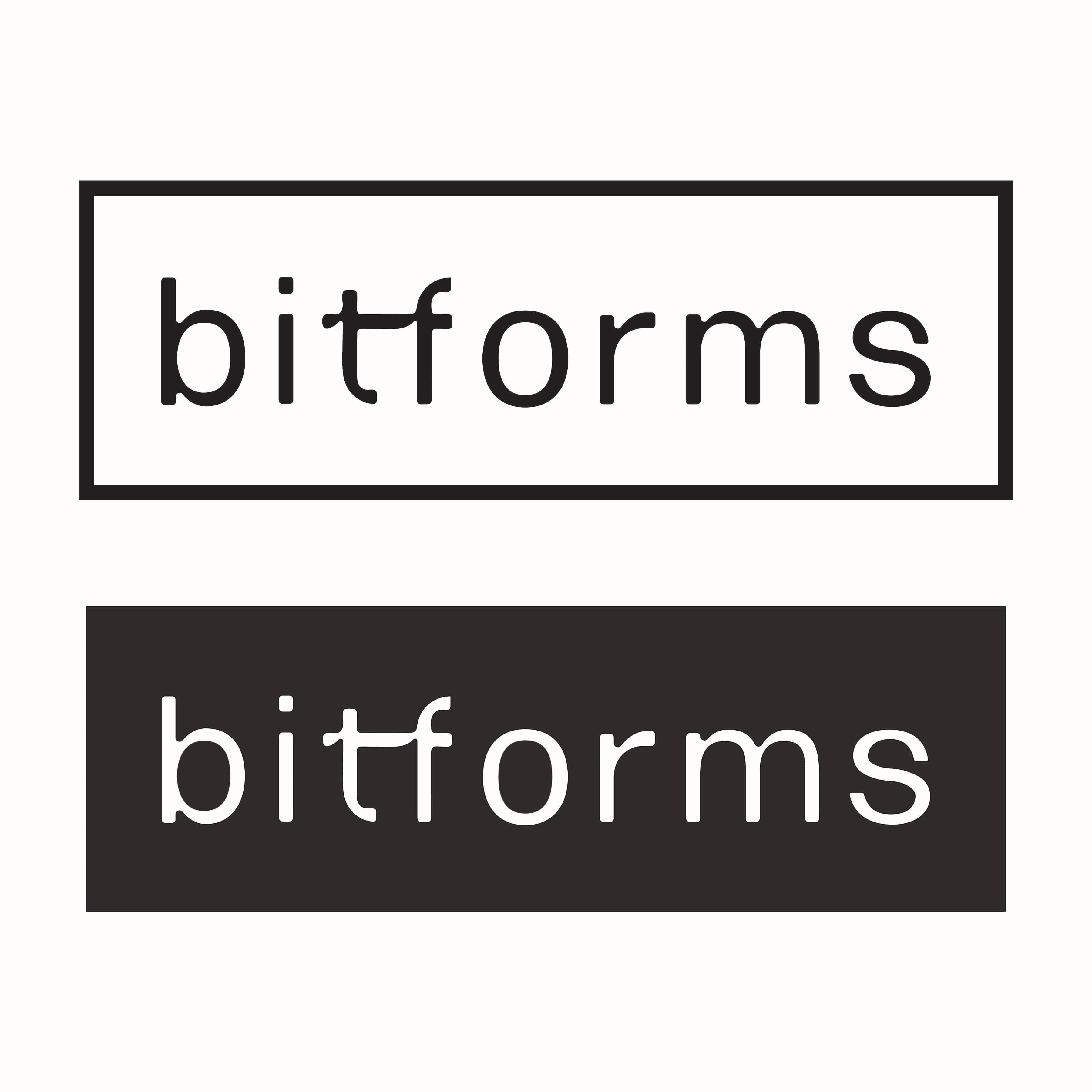 Typographic logo for bitforms gallery 