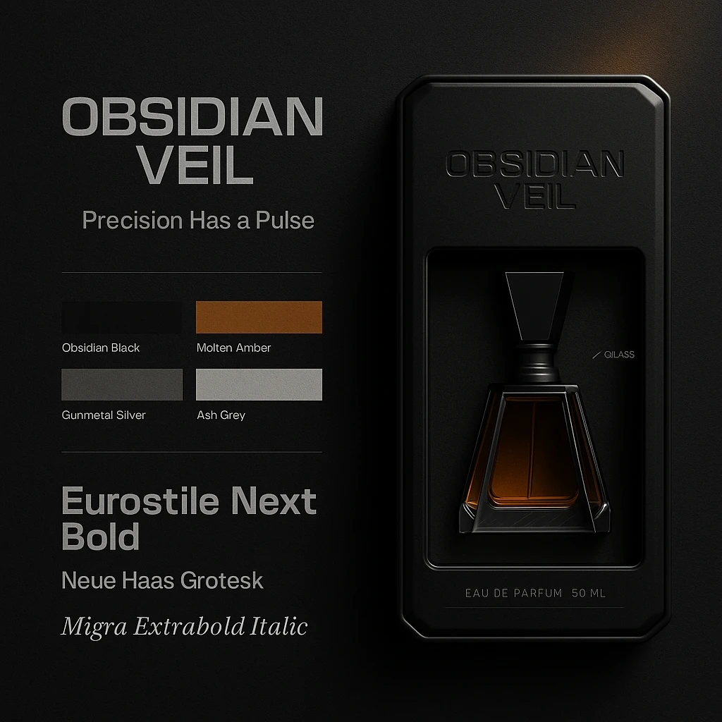 Tried to layer up a mini 'style-guide' inclusinga a 50ml EAU DE PARFUM render and mockup.