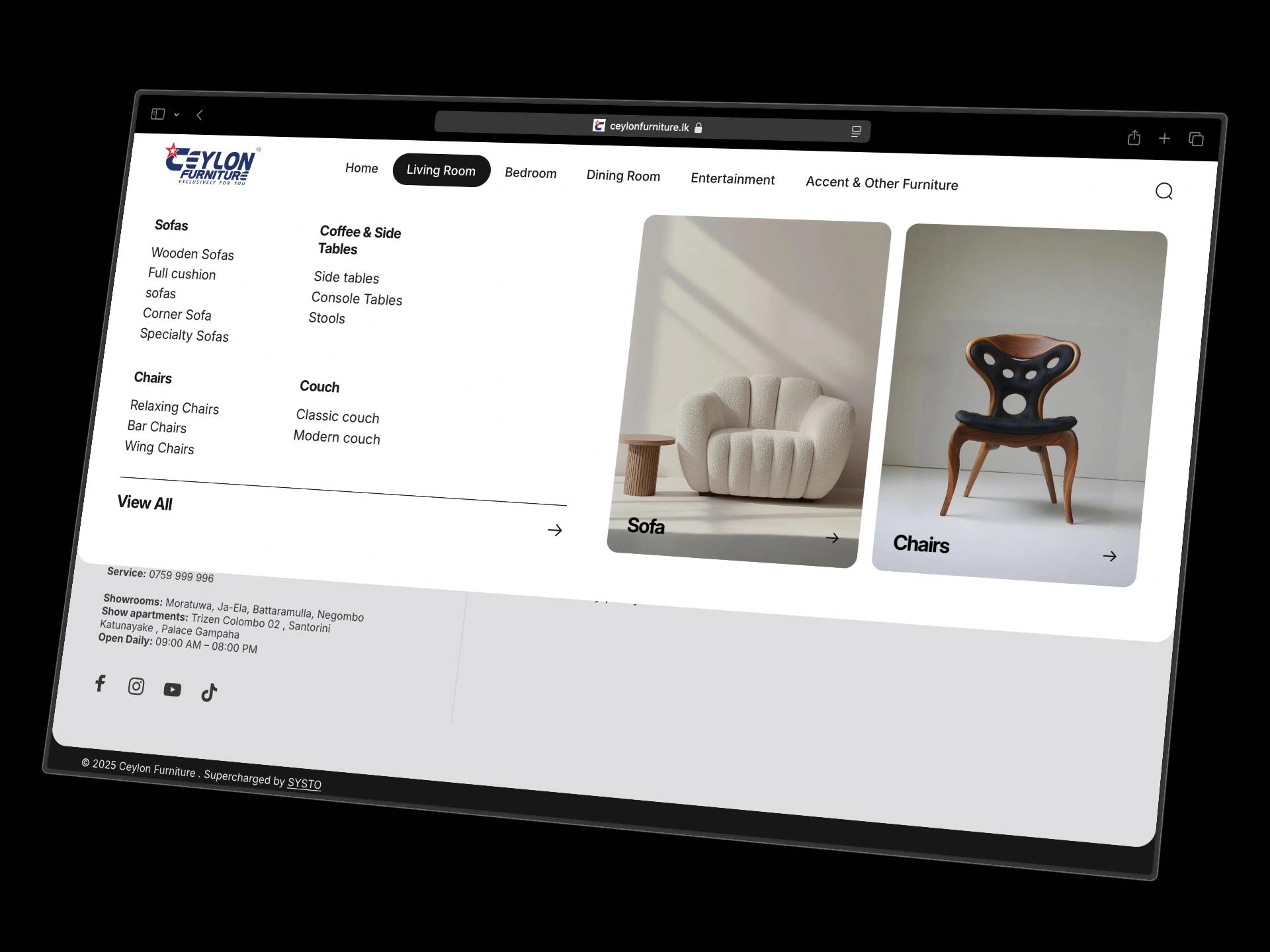 Ceylon Furniture Living Furniture Dropdown menu