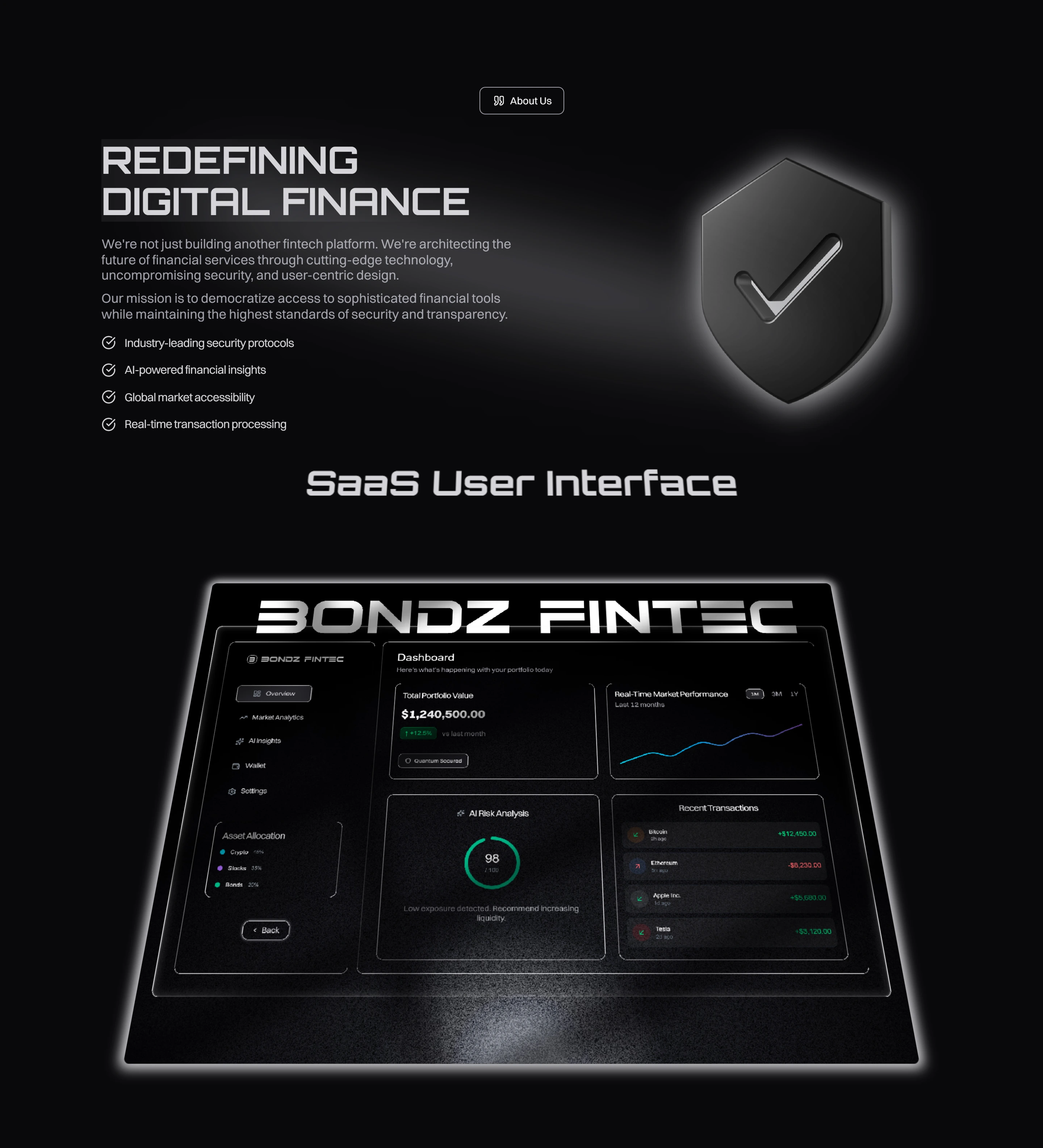About - Mission - SaaS Dashboard UI