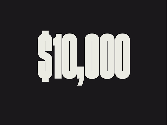 Text saying "$10,000"