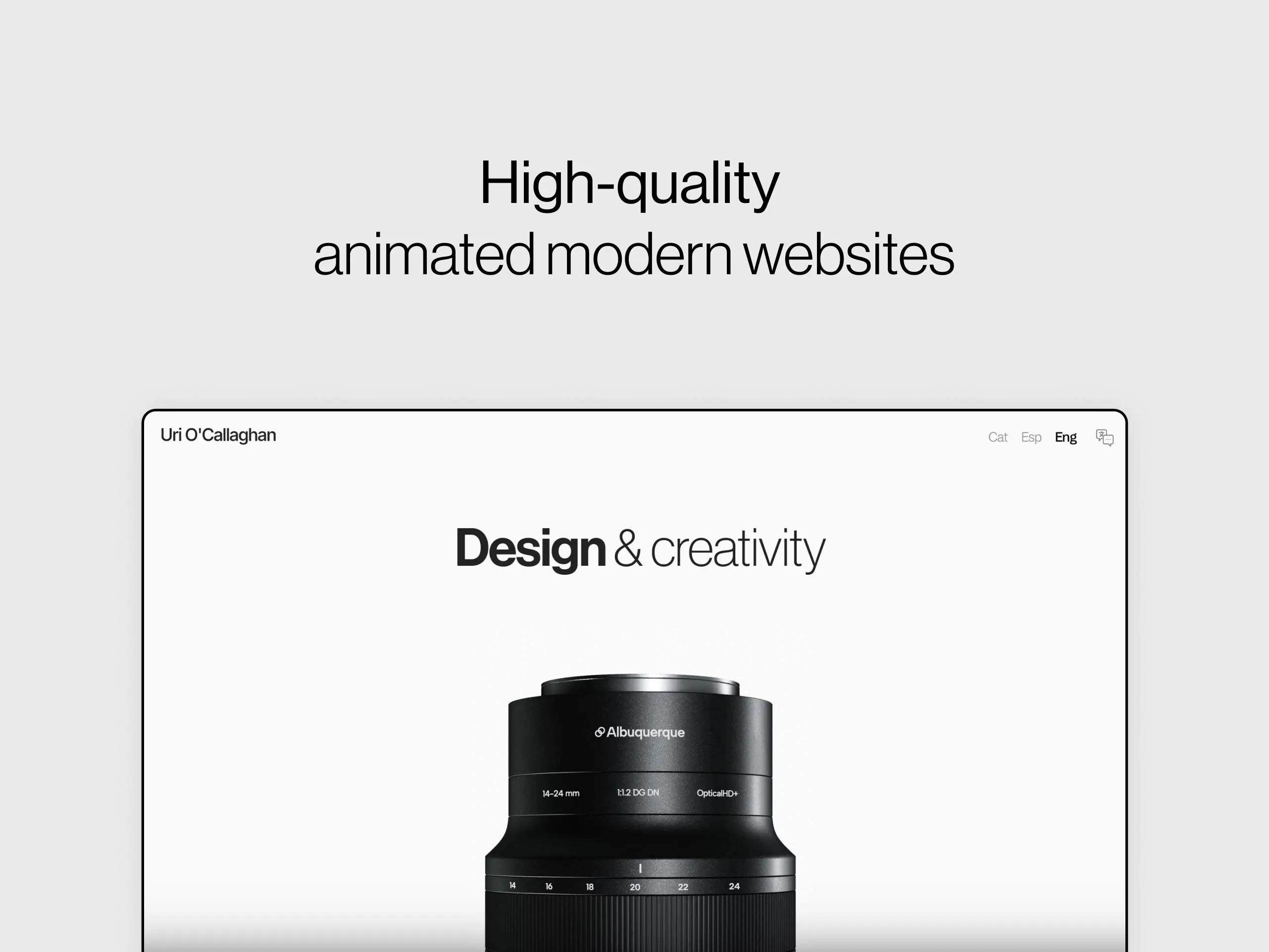 I create stunning minimalist websites for modern companies, a service by Uri O'Callaghan