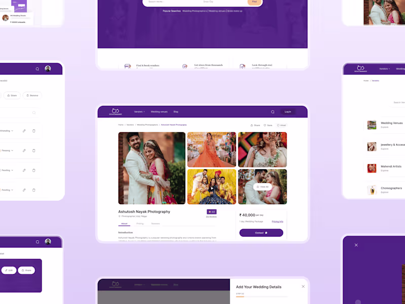 Cover image for Wedding planner website design