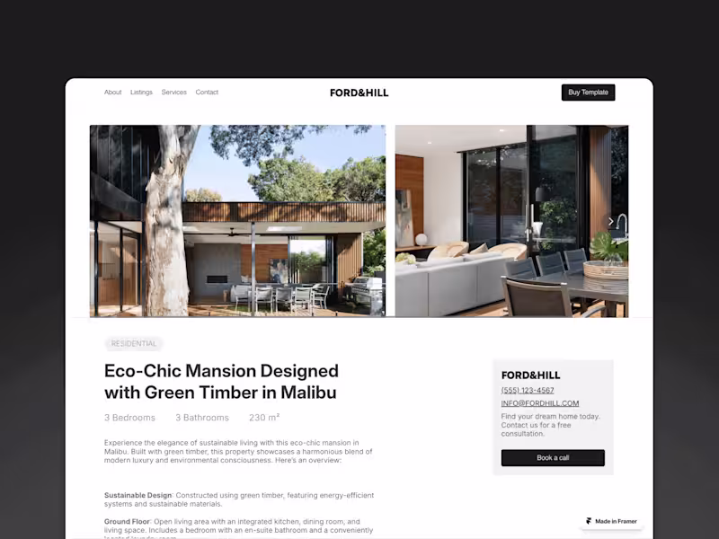 Cover image for Ford&Hill ⎯ Real Estate Agency Framer Template
