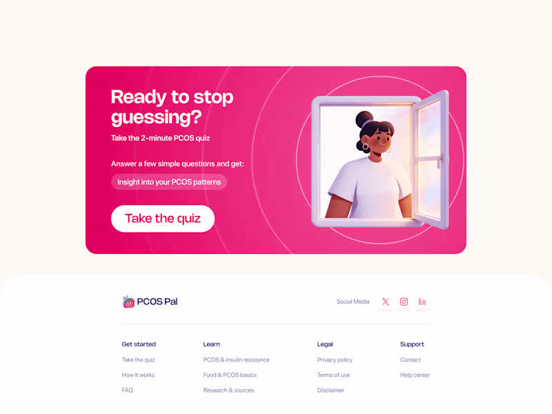 Cover image for Landing Page Design for PCOS Pal