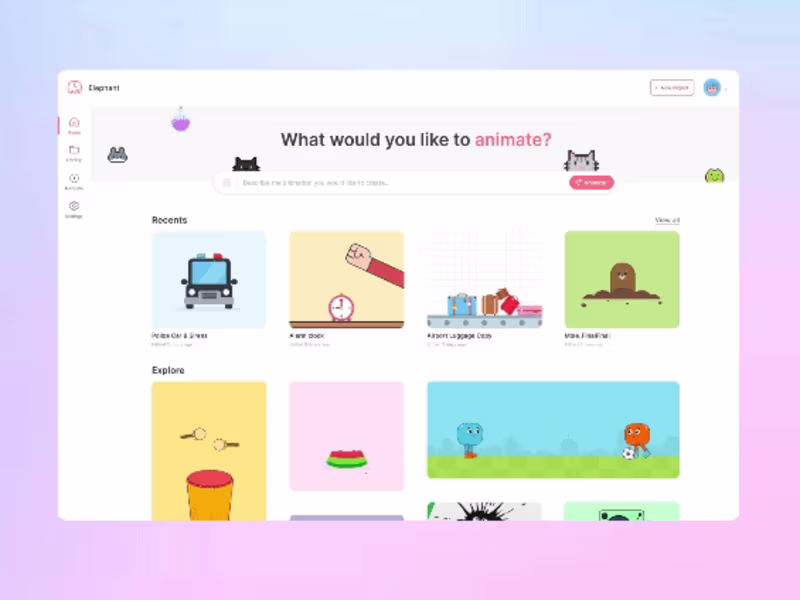 Cover image for Elephant - UX Design and Animation