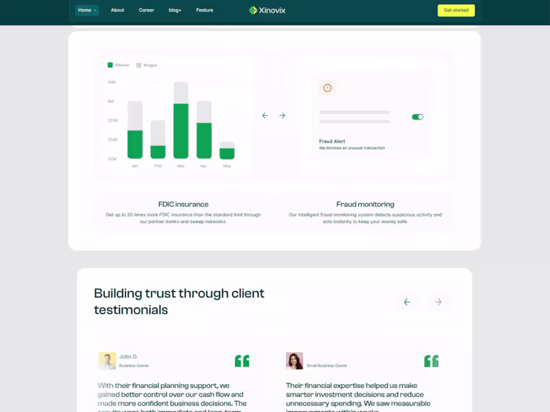 Cover image for Xinovix Fintech Landing Page Development