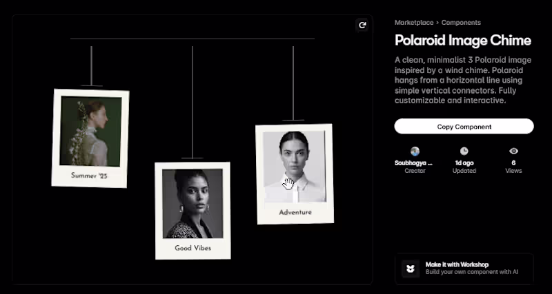 Cover image for My 11th framer component: Polaroid Image Chime A clean, mini...