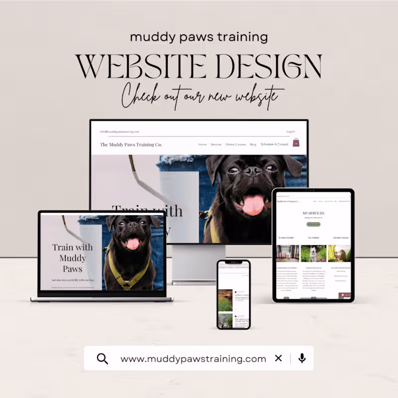 Cover image for Wix Website & Copy - Muddy Paws Training