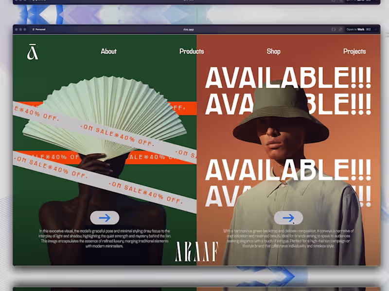 Cover image for Rive - Interactive Landing Page
