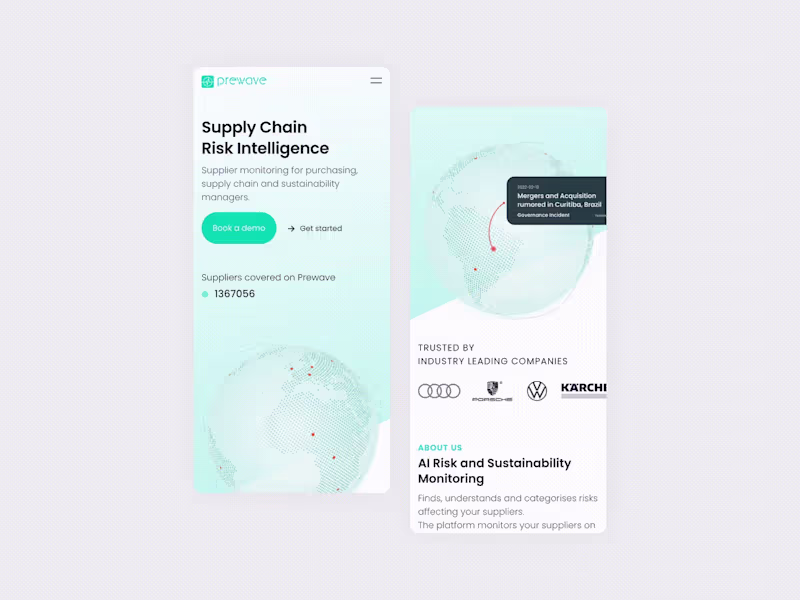 Cover image for Prewave: Web design for an Austrian startup