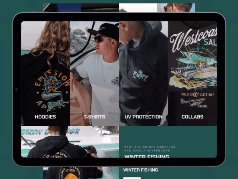 Cover image for UX/UI Design for an ecommerce store of a fishing style clothing