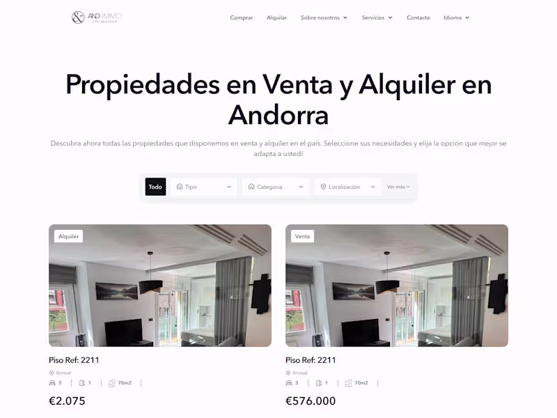 Cover image for Multilingual Real Estate Website for Andorra