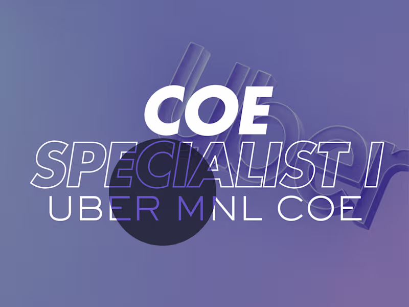 Cover image for UBER ✧ COE Specialist I - Driver Expert