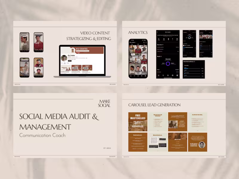 Cover image for Social Media Management for a Communication Coach