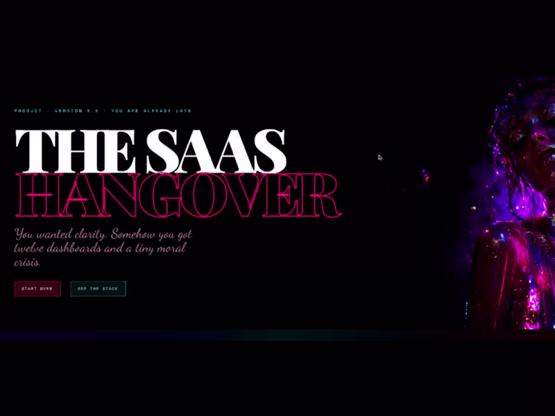 Cover image for The SaaS Hangover — Framer Landing Page
