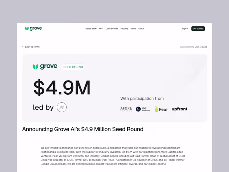 Cover image for Website Design & Framer Dev for Grove AI
