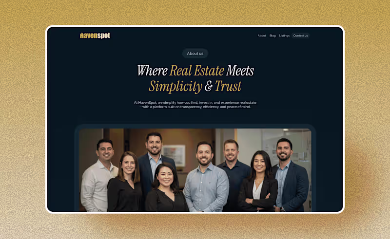 Cover image for Havenspot Real Estate Website