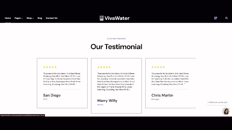 Cover image for Viva Water website