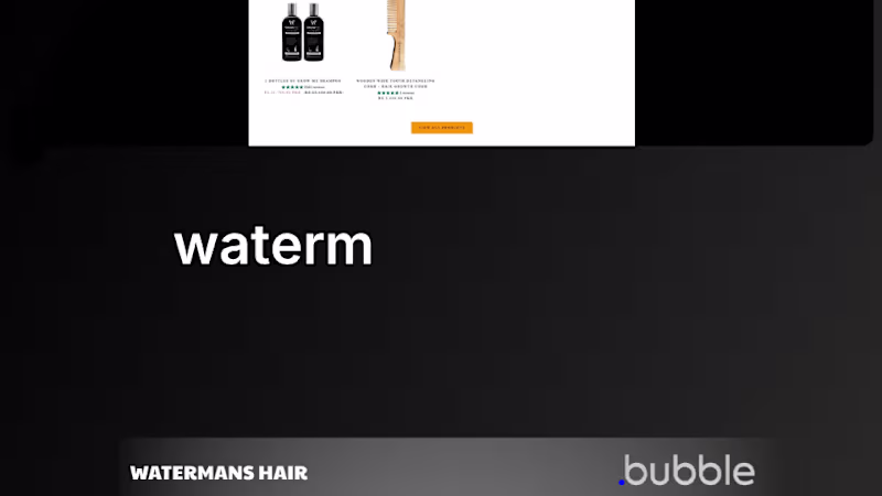 Cover image for Watermans Hair: Bubble.io Development for Global E-commerce