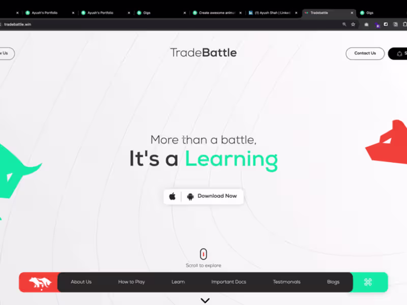 Cover image for Tradebattle Animated Website
