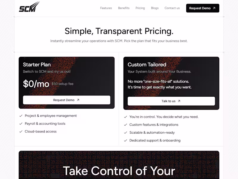 Cover image for SCM: Landing Page in Framer