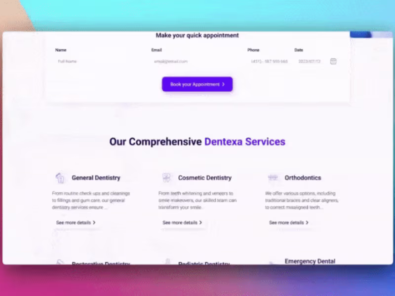 Cover image for DENTEXA - Figma and Weblow Development