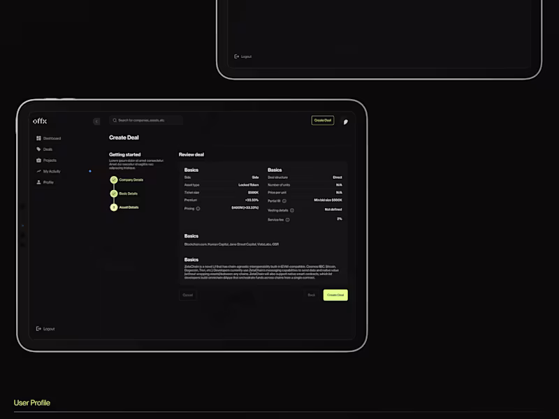 Cover image for Product and UI/UX Design for a Crypto Platform | Offx