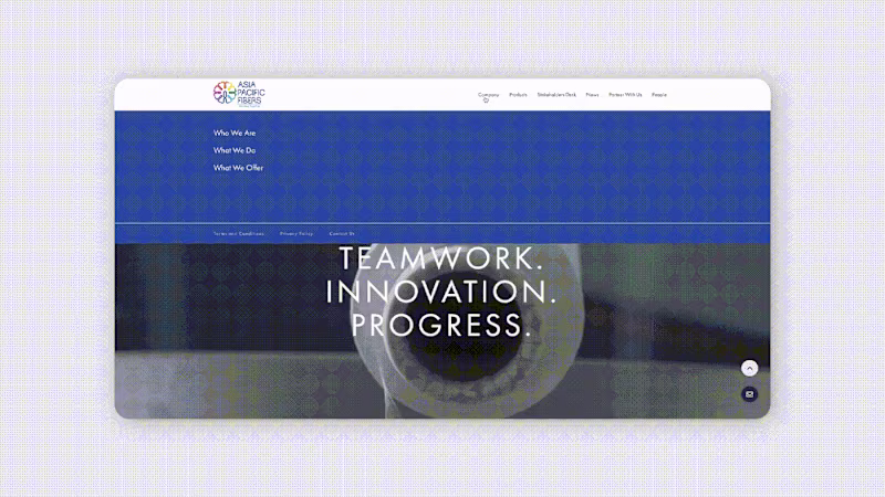 Cover image for Asia Pacific Fibers Website Design