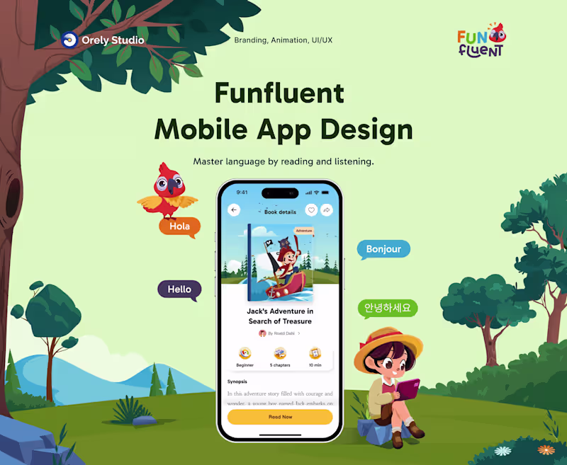 Cover image for Funfluent Mobile App - Language Learning Through Books