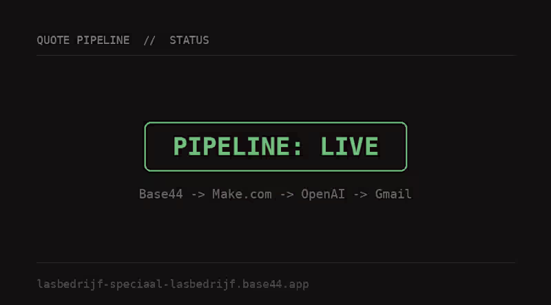 Cover image for L. Speciaal Lasbedrijf — B2B Website + Automated Quote System