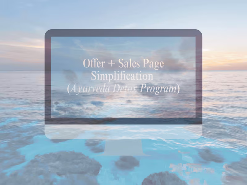 Cover image for Ayurveda Detox Offer + Sales Page Simplification