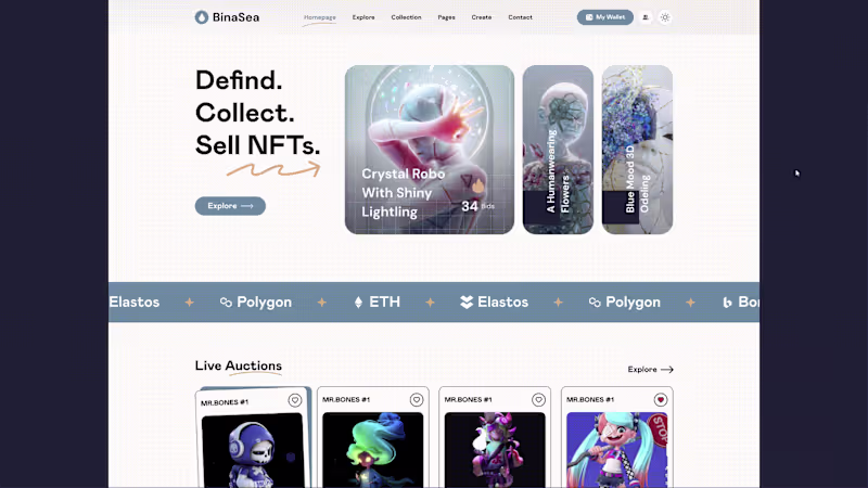Cover image for NFT Marketplace Landing Page 