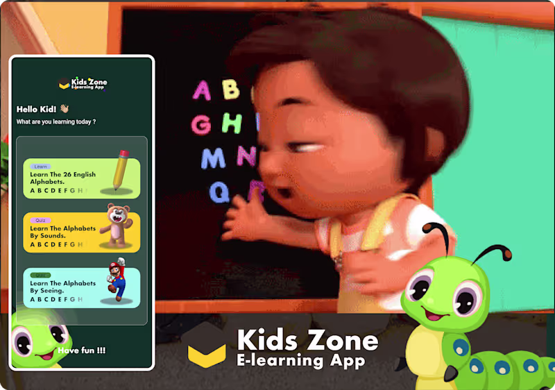 Cover image for Kids Zone – Alphabet Learning App DeSIGN