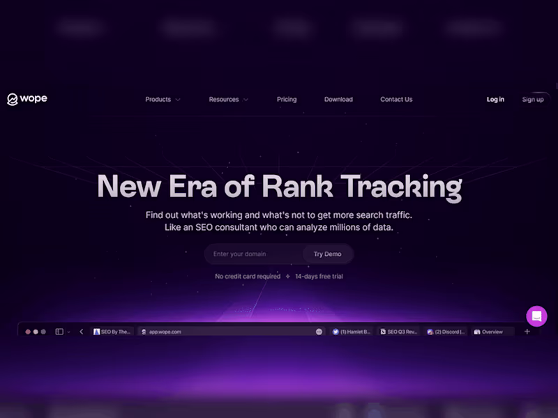 Cover image for Wope - React/Python SEO analytics platform