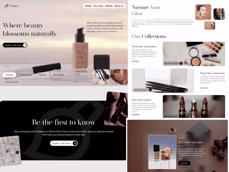 Cover image for Project title:
Velora: Makeup Brand Landing