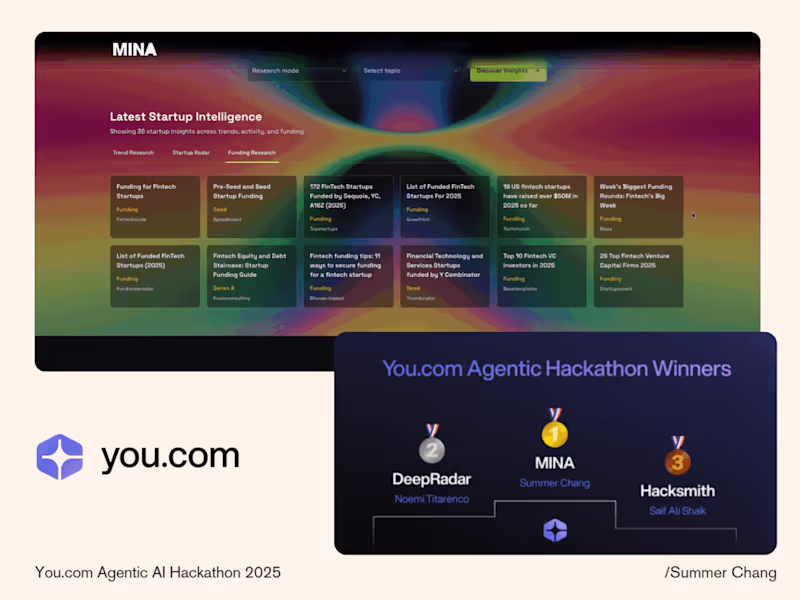 Cover image for Mina is a startup research signal assistant I built for the ...